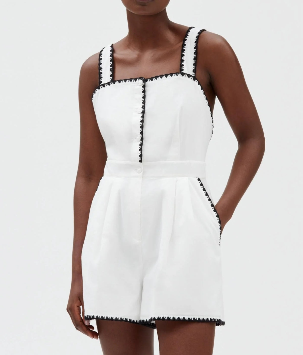 Claudie Pierlot Contrasting Whipstitch Trim Romper