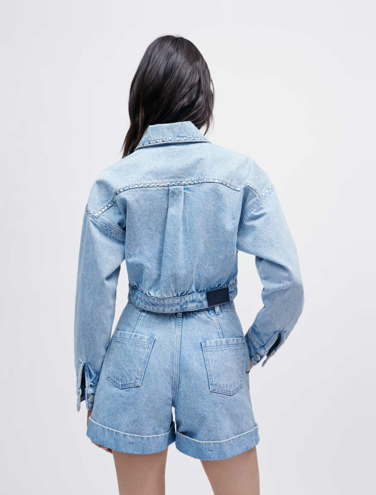 Maje Denim jacket with studs