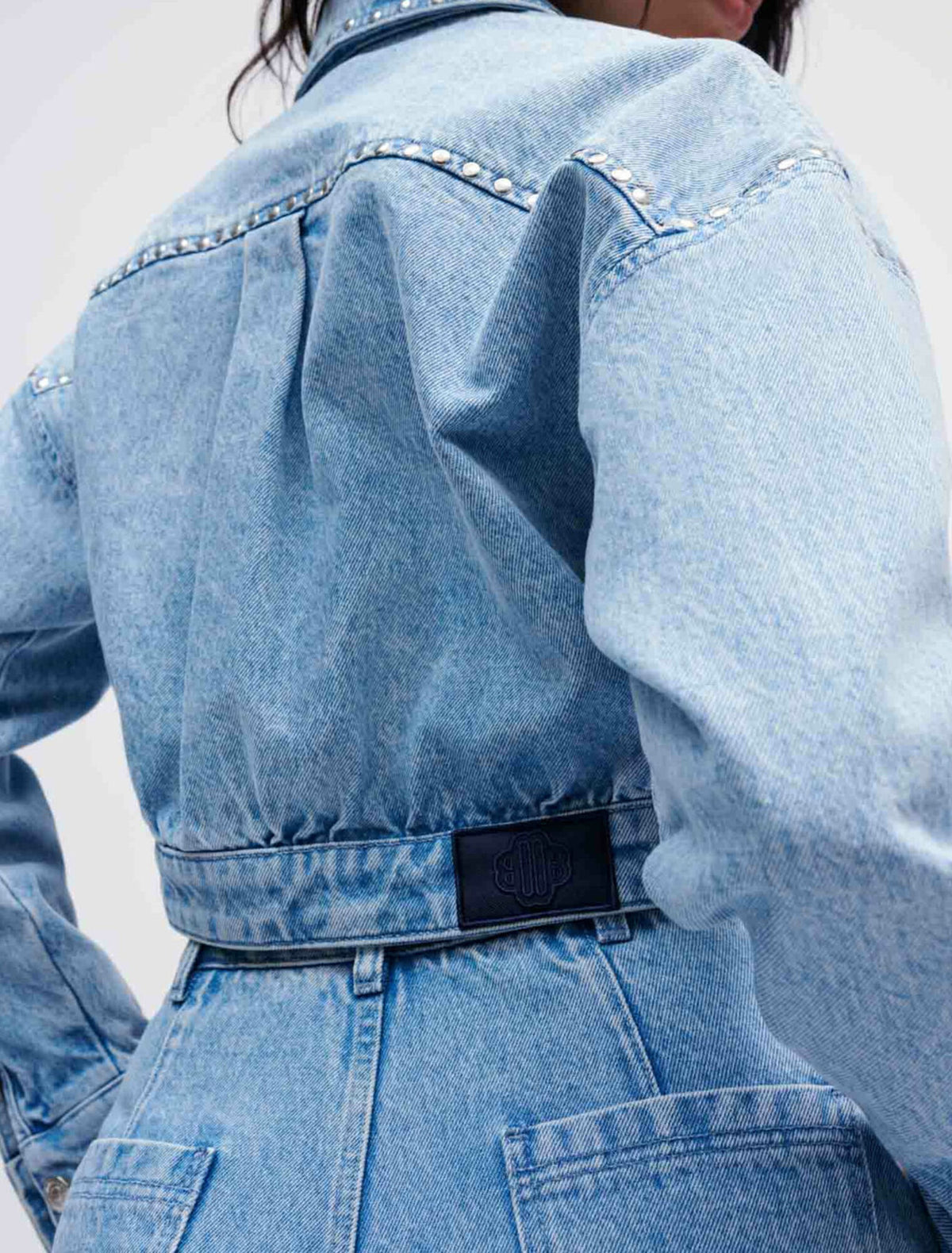 Maje Denim jacket with studs