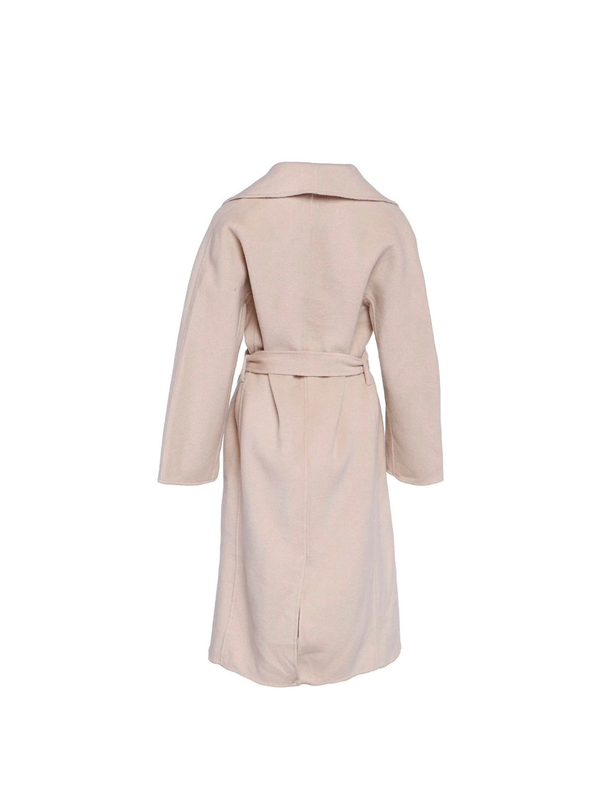 Maje Gwenn Ecru Wool-Blend Belted Coat