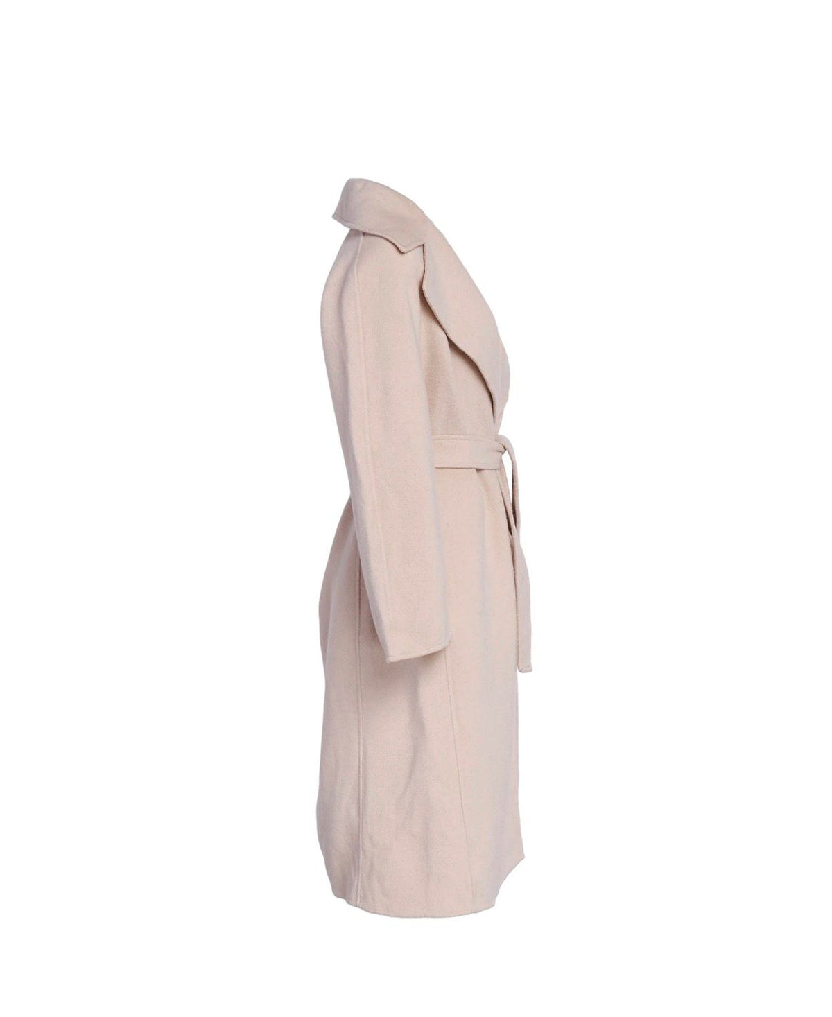 Maje Gwenn Ecru Wool-Blend Belted Coat