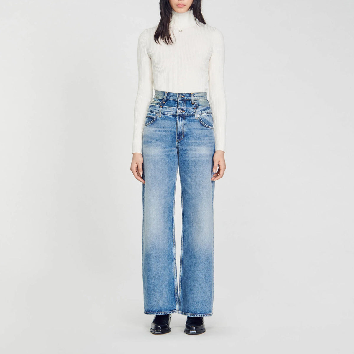 Sandro Double-belted jeans