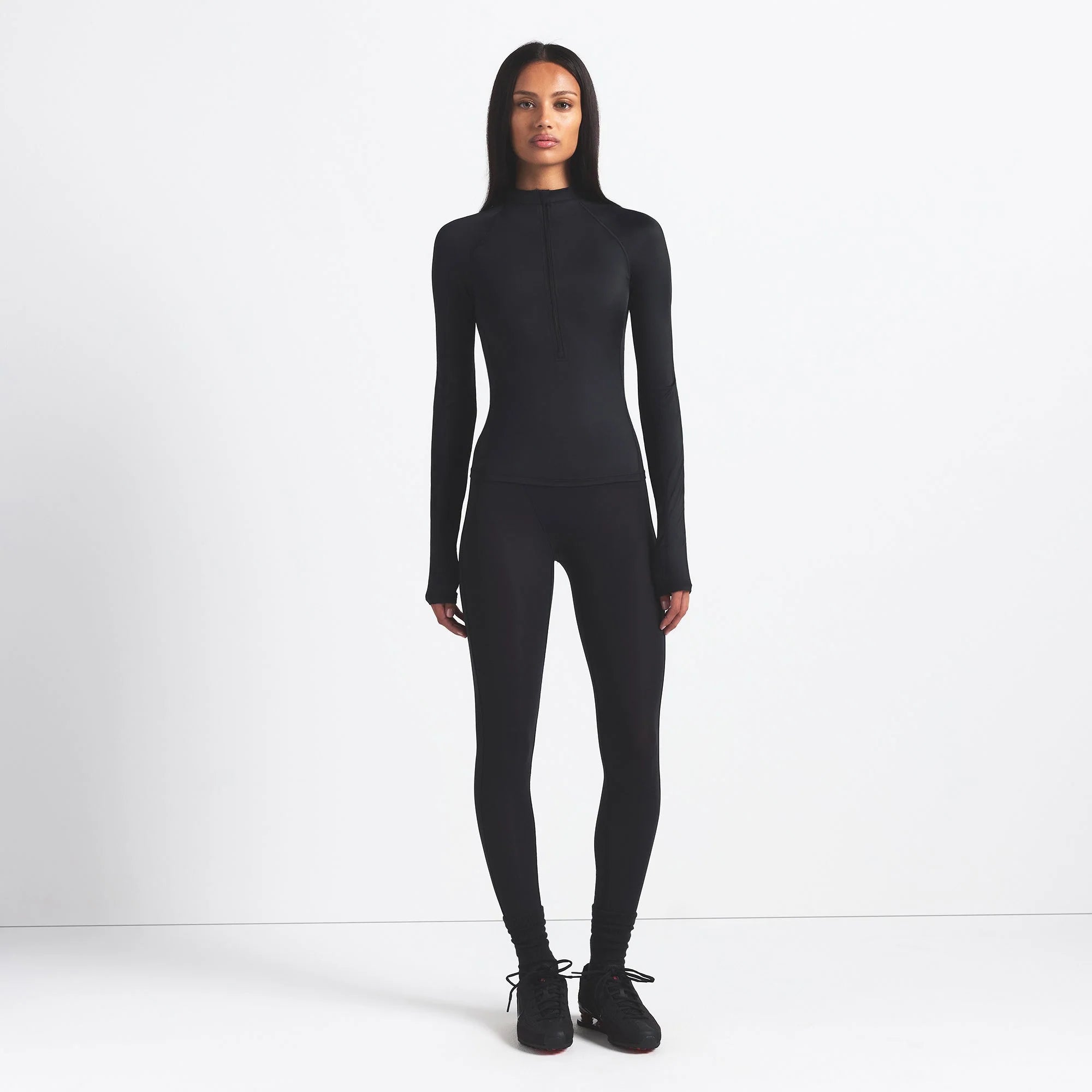 NikeSKIMS Shine Long Sleeve Half Zip - Obsidian