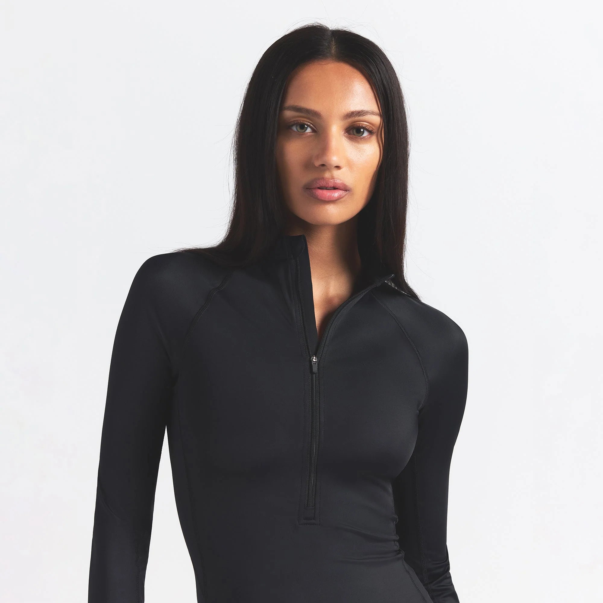 NikeSKIMS Shine Long Sleeve Half Zip - Obsidian