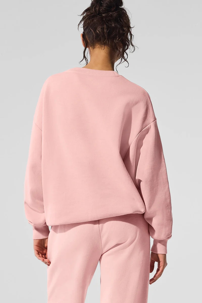 Alo Yoga Accolade Crew Neck Pullover - Pink Quartz