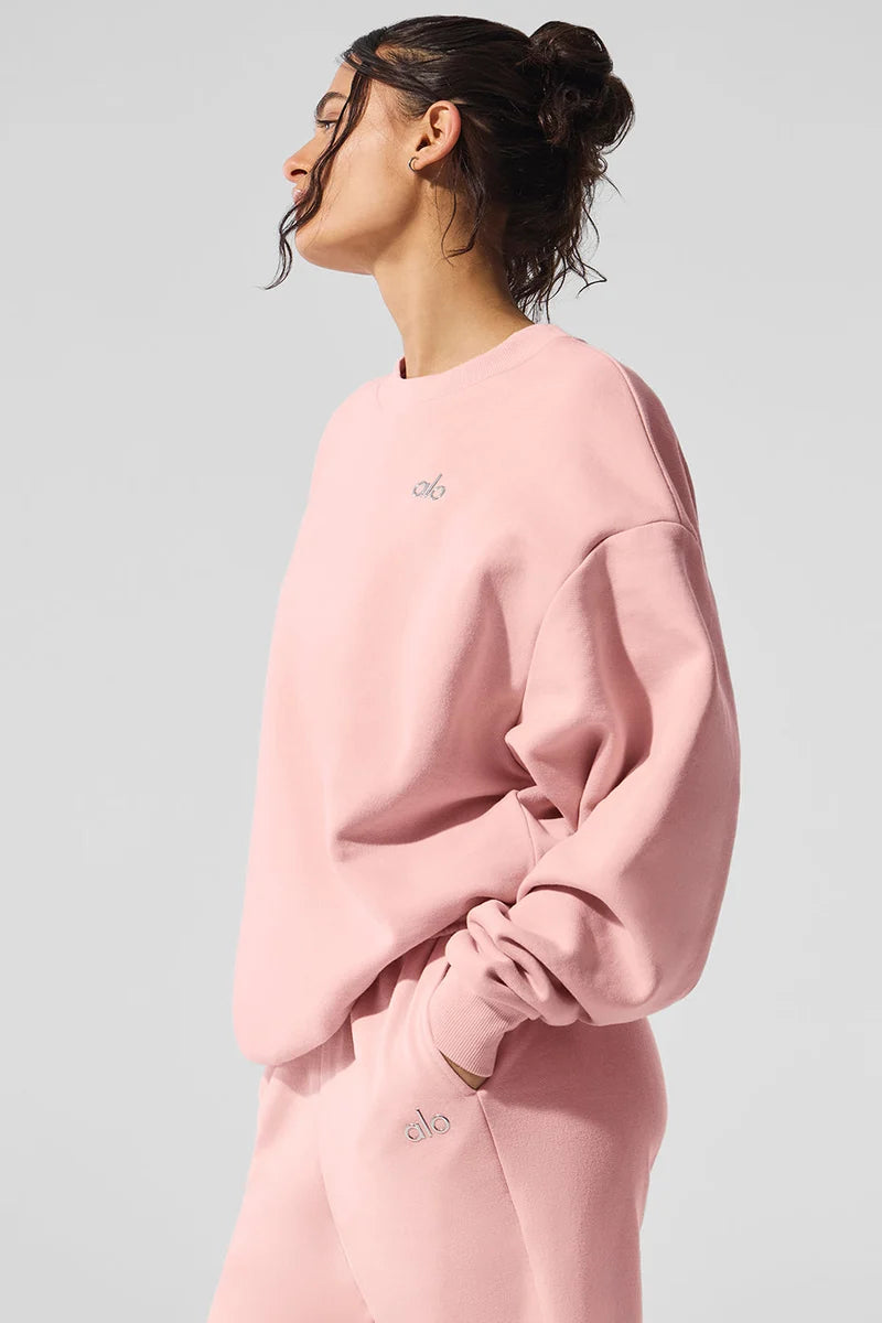 Alo Yoga Accolade Crew Neck Pullover - Pink Quartz