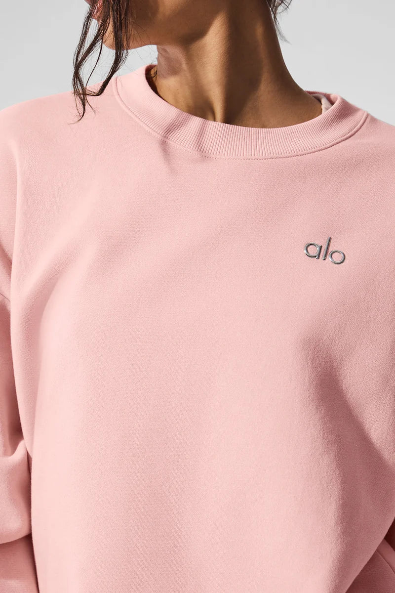 Alo Yoga Accolade Crew Neck Pullover - Pink Quartz