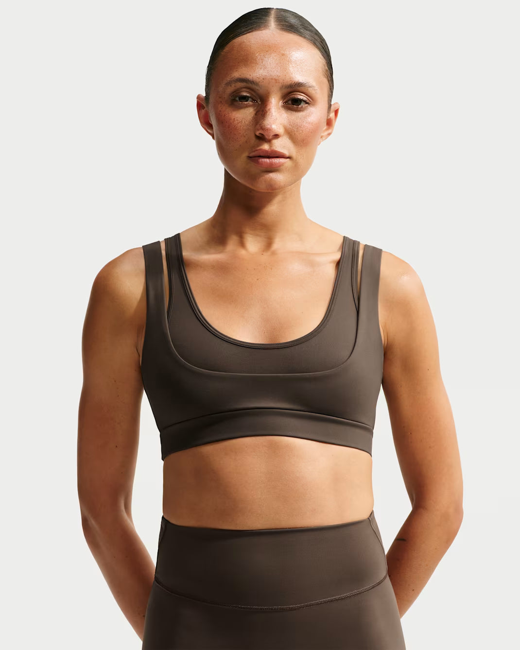 NikeSKIMS Double Strap Scoop Bra - Dark Sepia