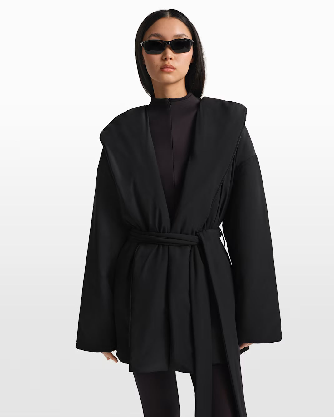 NikeSKIMS Hooded Wrap Coat - Obsidian