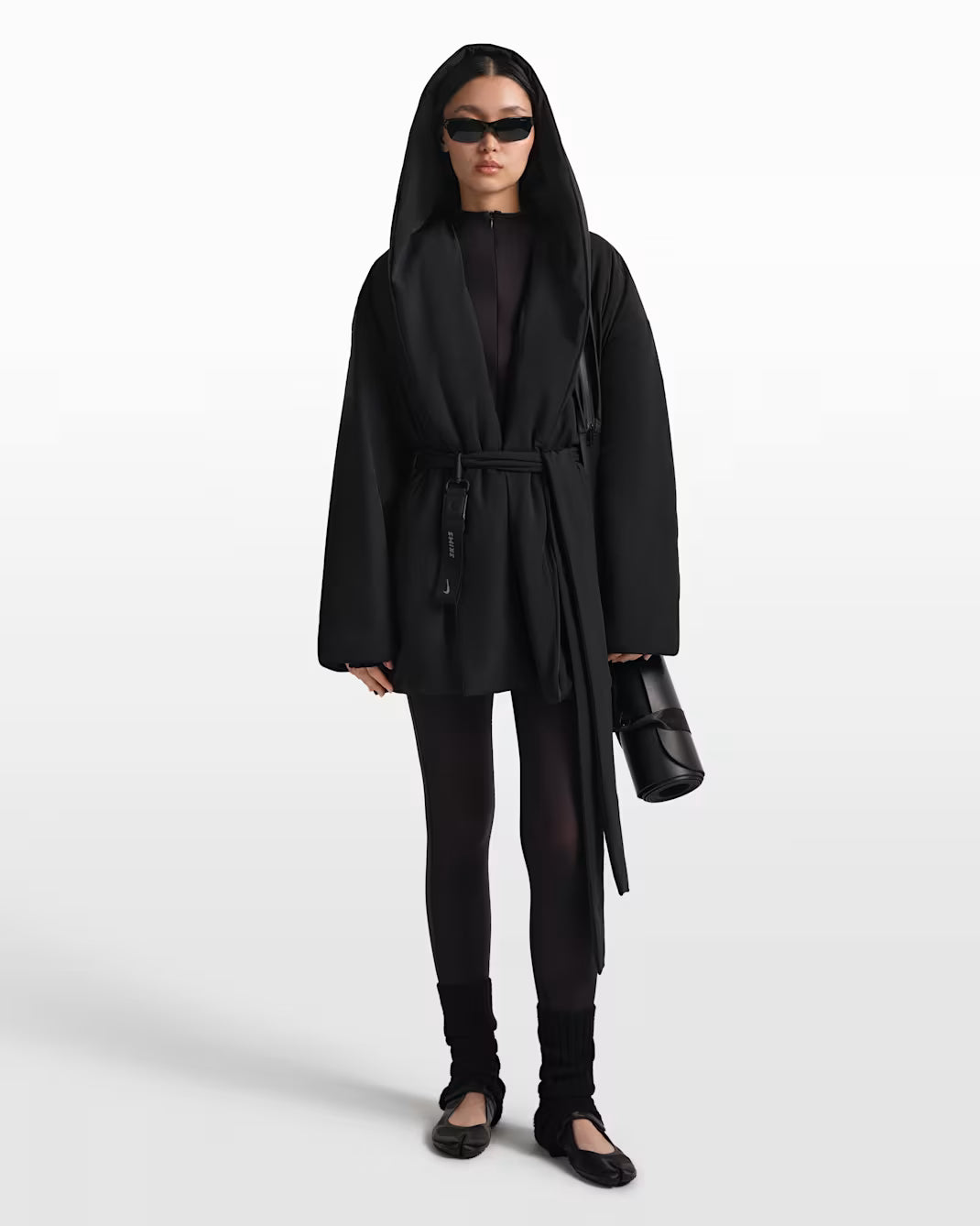 NikeSKIMS Hooded Wrap Coat - Obsidian