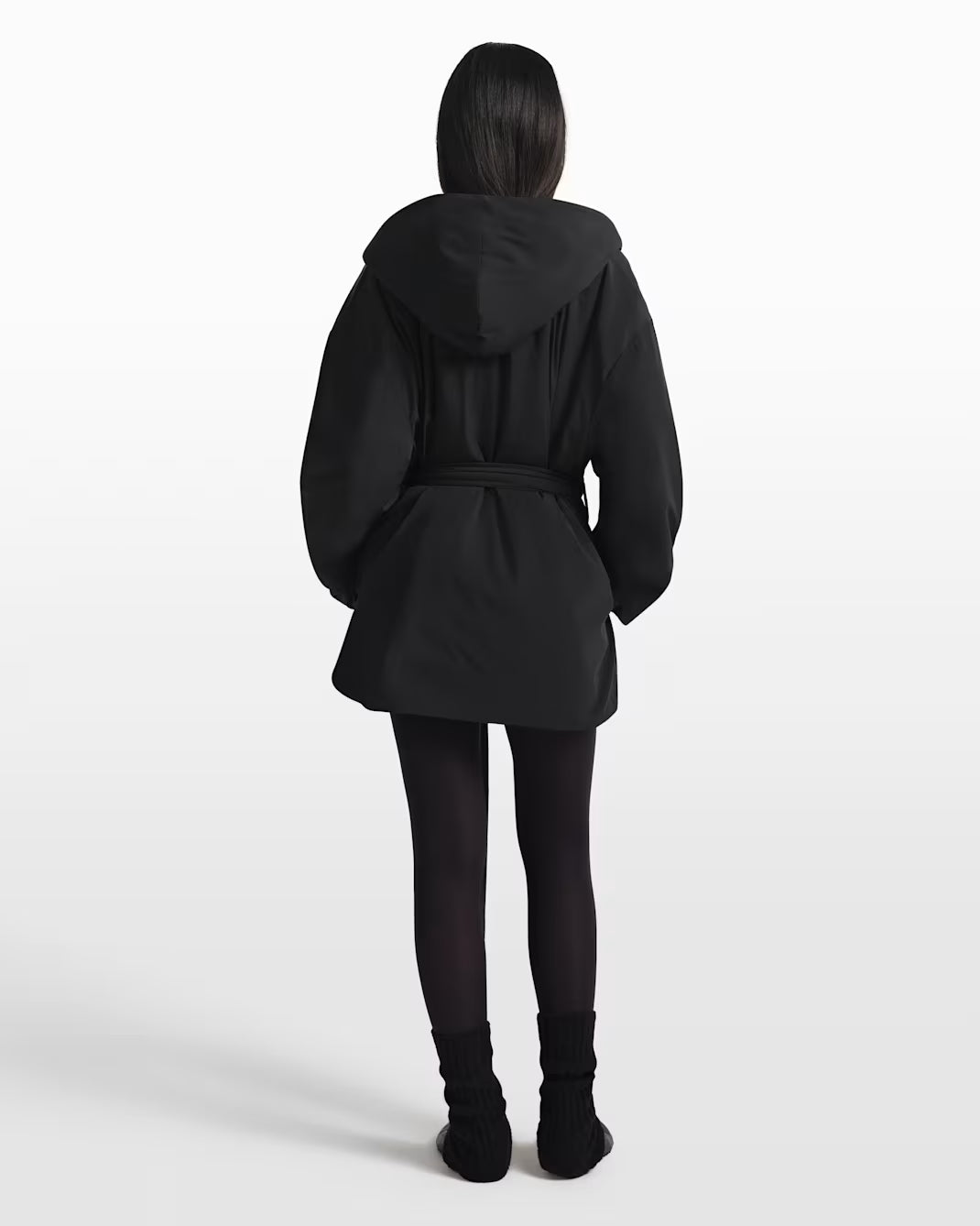 NikeSKIMS Hooded Wrap Coat - Obsidian