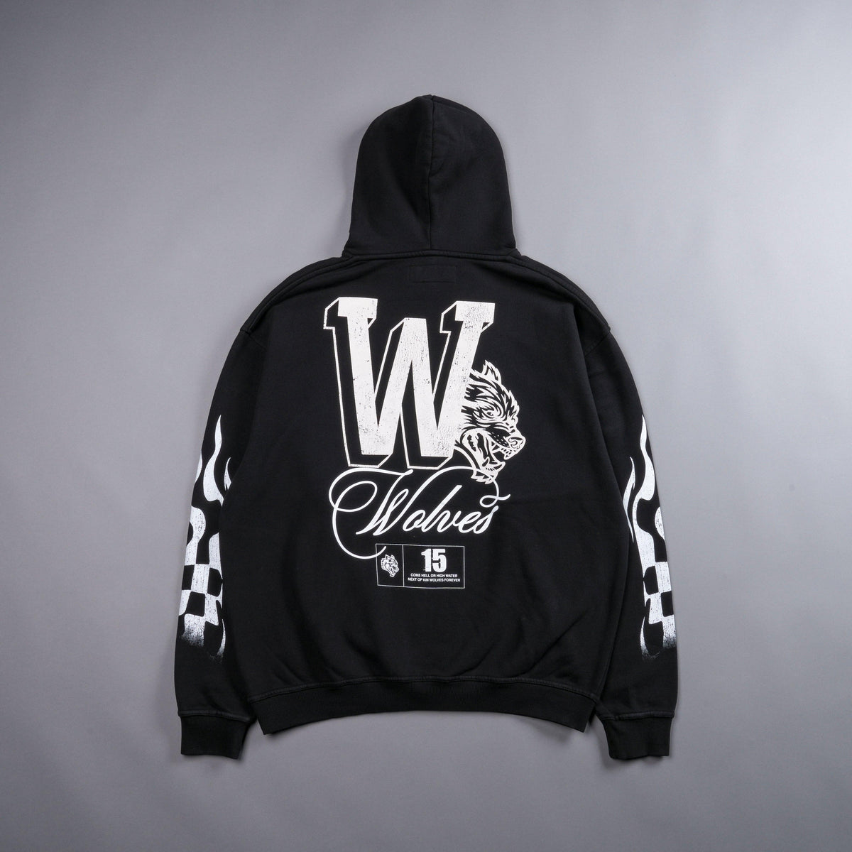 DarcSport Wolves Burnout Bishop Hoodie – Black Talla M